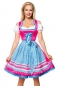 Preview: Dirndline Dirndl mit Karoschürze Pink/Blau