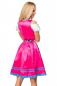 Preview: Dirndline Dirndl mit Blumenschürze Pink gemustert