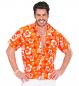 Preview: Hawai Hemd Orange mit Blumenmuster