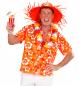 Preview: Hawai Hemd Orange mit Blumenmuster