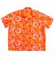 Preview: Hawai Hemd Orange mit Blumenmuster