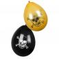 Preview: Piraten Party Latex Luftballons 6 Stück 25cm Schwarz Gold