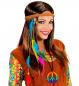 Preview: Strass Hippie Ohrringe in Peace Zeichen FormRegenbogen Hippiekette