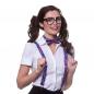 Preview: High School Nerd Set Brille, Hosenträger & Fliege