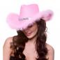 Preview: Cowgirl Hut Rosa mit Pailletten und Marabou Feder