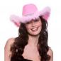 Preview: Cowgirl Hut Rosa mit Pailletten und Marabou Feder