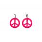 Preview: Hippie Peace Zeichen Ohrringe in Neon Pink