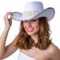 Preview: Cowgirl Hut Braut JGA mit Strass Weiss