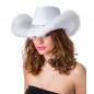 Preview: Cowgirl Hut Weiss mit Pailletten und Marabou Feder