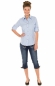 Preview: OS Trachten Damen Trachtenbluse Langarm Krempelarm mit Stick Hellblau