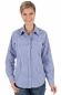 Preview: OS Trachten Damen Trachtenbluse Langarm Krempelarm mit Stick Blau