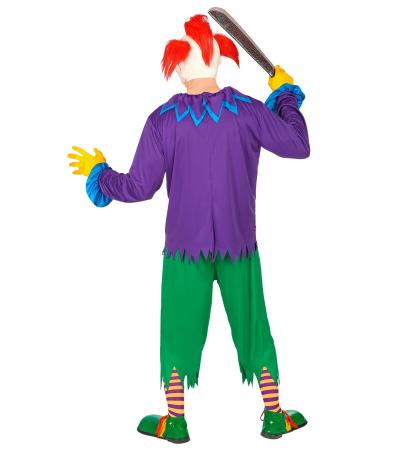 Evil Joker clown mit Oberteil, Hose, Strümpfe