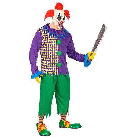 Evil Joker clown mit Oberteil, Hose, Strümpfe