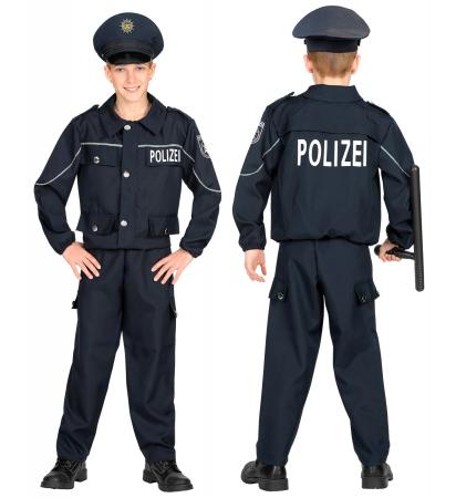 Deutsche Polizei Uniform für Kinder Kostüm ​​​​​​​Oberteil, Hose und Mütze