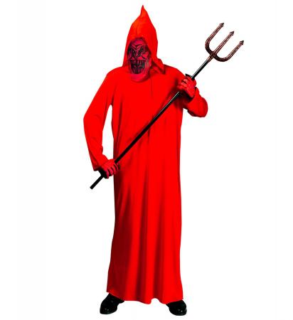 Teufel Kostüm Kapuzengewand mit Maske ohne Teufelsgabel
