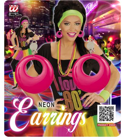 80er Neon Pinke Ohrringe