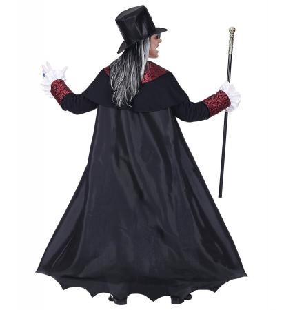 Vampir Lord mit Langer Mantel mit Weste und Jabot, Zylinder