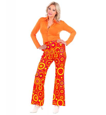 70er Jahre Damenhose Bubbles Orange