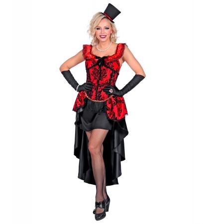 Damen Burlesque Kostüm mit Kleid, Handschuhe