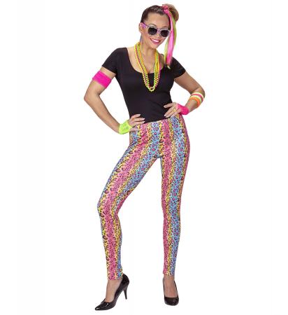 80's  Disco Girl mit T-shirt, Leggings, Kette