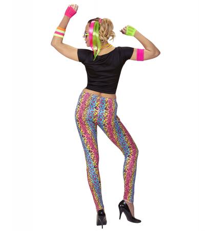 80's  Disco Girl mit T-shirt, Leggings, Kette