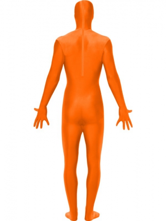 Morphsuit Orange mit Bauchtasche verdecktem Hosenschlitz