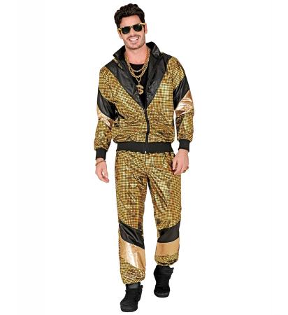 80er Trainingsanzug Jogginganzug Gold reflektierend Unisex