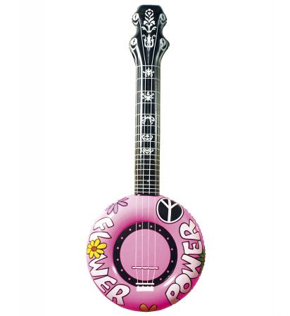 aufblasbare Hippie Gitarre 105 cmaufblasbare Hippie Banjo Rosa 100 cm