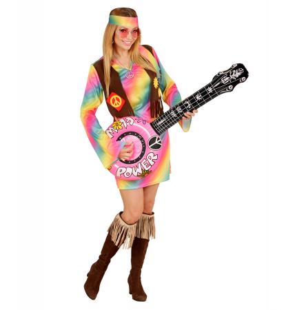 aufblasbare Hippie Banjo Rosa 100 cm