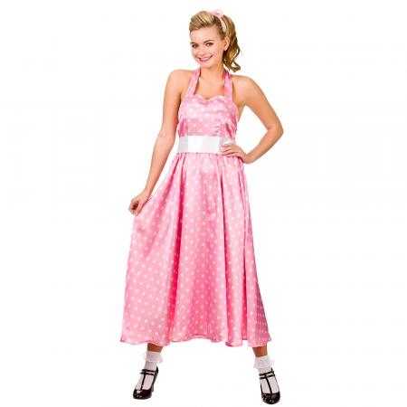 Pink Ladies 50er Jahre Bopper Kleid in Pink