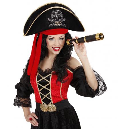 Piratenhut mit Strass und Bandana