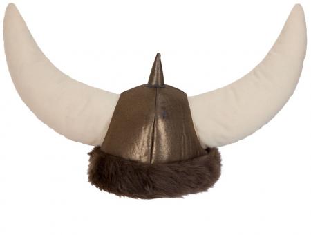 Wikinger Helm aus weichem Stoff mit Hörner
