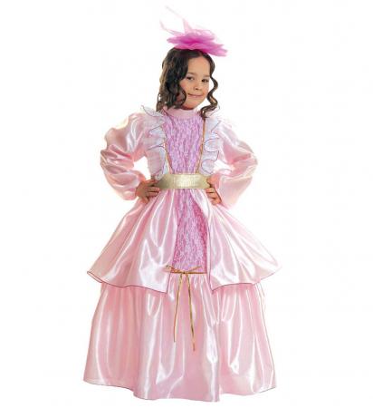 Barock kleine Rosen Lady mit Kleid, Gürtel, Petticoat und Kopfbedeckung