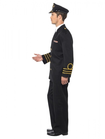 Navy Officer Männer Kostüm schwarz