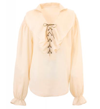 Piraten -  Renaissance Bluse Beige mit Rüschen