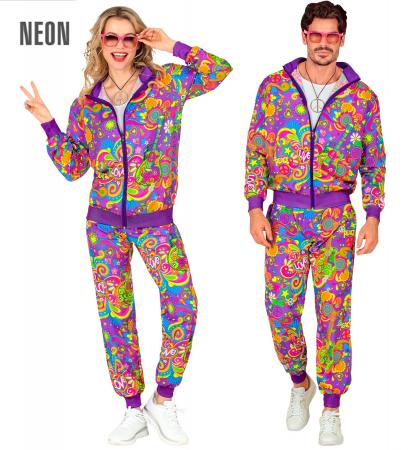 80er Neon Flower Power Party Trainingsanzug Unisex