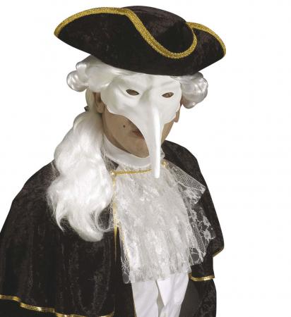 Weisse Venezianische Maske zum bemalen Pestdoktor