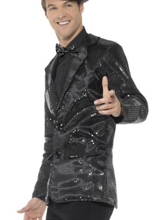 Pailletten Jacke Jacket in Schwarz