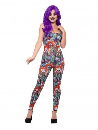 Fever Creepy Clown Kostüm Horrorclown Motive Bodysuit