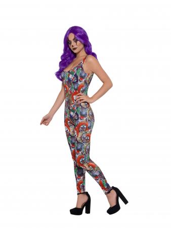 Fever Creepy Clown Kostüm Horrorclown Motive Bodysuit