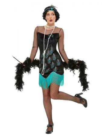 20er Jahre Pfau Flapper Kostüm für Damen