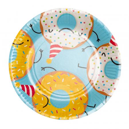 8 Papierteller Donut Ø 23cm