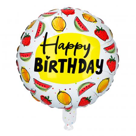 Folienballon Fruit 'Happy Birthday' zweiseitig (45 cm)