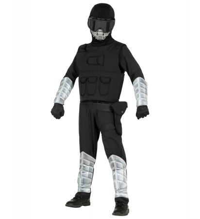 Special Forces Einsatz Uniform Overall, Einsatzweste, Maske mit Kapuze, Brille, Gürtel mit Holster, Armschoner, Schienbeinschoner, Handschuhe