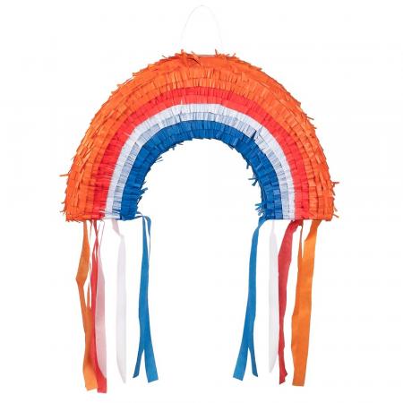 Piñata Regenbogen orange rot weiss blau (28 x 45 x 7 cm)