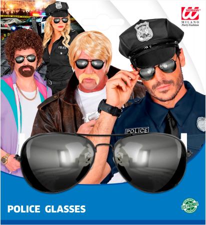 Polizei Brille mit verspiegelten Gläsern