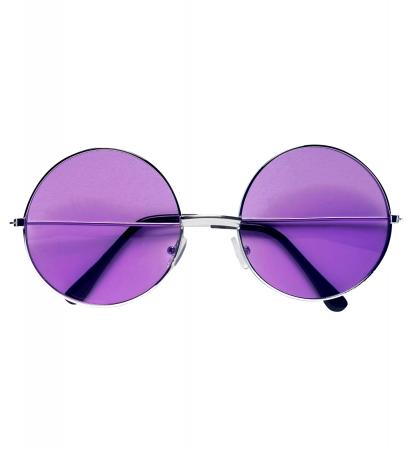 Hippie Brille mit violetten Gläsern