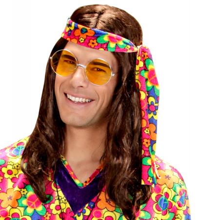 Hippie Brille mit orangen Gläsern