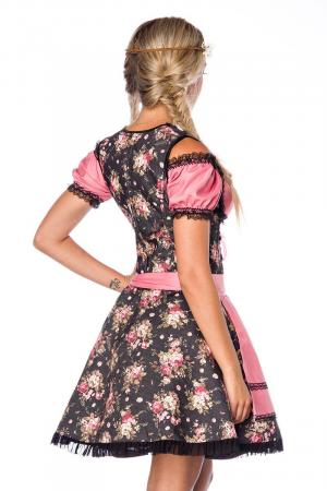 Dirndline Premium Dirndl mit Bluse Schwarz/Rosa