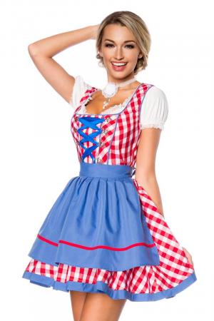 Dirndline Traditionelles Minidirndl rot blau weiss